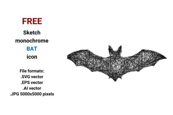 FREE Sketch Bat Icon – A Versatile Graphic Design Asset for Local Business Branding