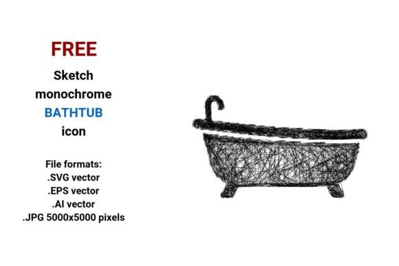 FREE Sketch Bathtub Icon: A Versatile Graphic Design Asset for Marketers