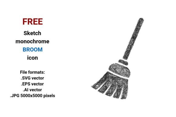 FREE Sketch Broom Icon: A Practical Graphic Design Asset for Sellers