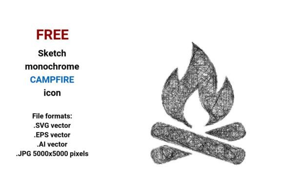 FREE Sketch Campfire Icon for Marketing and Branding