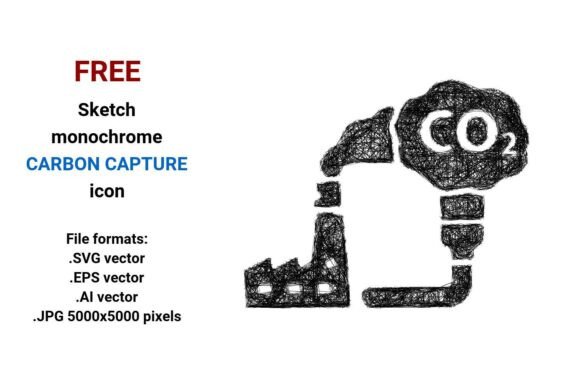 FREE Sketch Carbon Capture Icon Review for Embroidery Projects