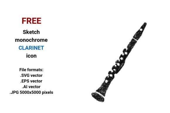 FREE Sketch Clarinet Icon: A Versatile Graphic Design Asset for Modern Branding