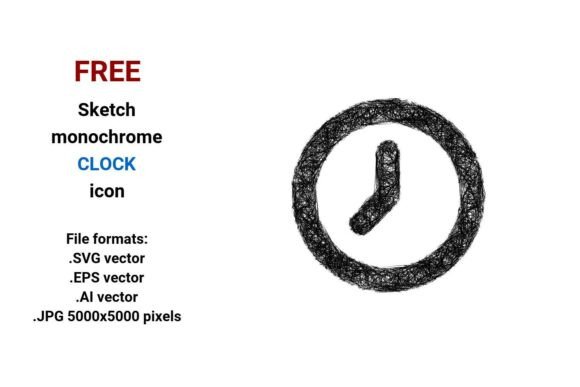 FREE Sketch Clock Icon: A Versatile Graphic Design Asset for Local Business Branding