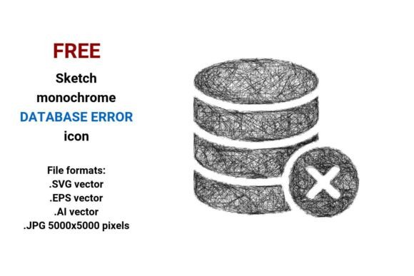 FREE Sketch Database Error Icon for Marketing and Branding Projects