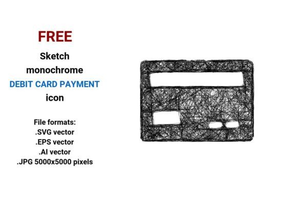 FREE Sketch Debit Card Payment Icon for Graphics and Freebies