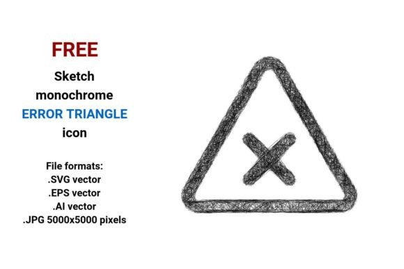 FREE Sketch Error Triangle Icon: A Versatile Graphic Design Asset for Creative Projects