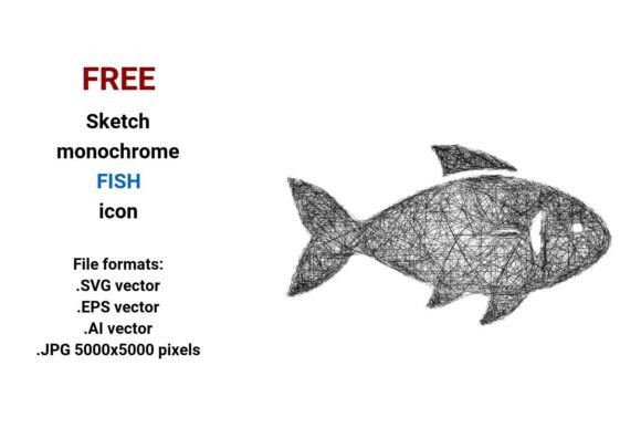FREE Sketch Fish Icon – A Versatile Graphic Design Asset for Creative Projects