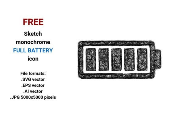 FREE Sketch Full Battery Icon – A Practical Graphic Design Asset for Local Business Branding