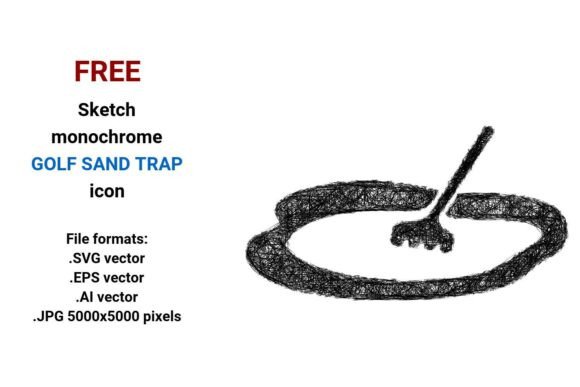 FREE Sketch Golf Sand Trap Icon for Small Business Branding and Packaging