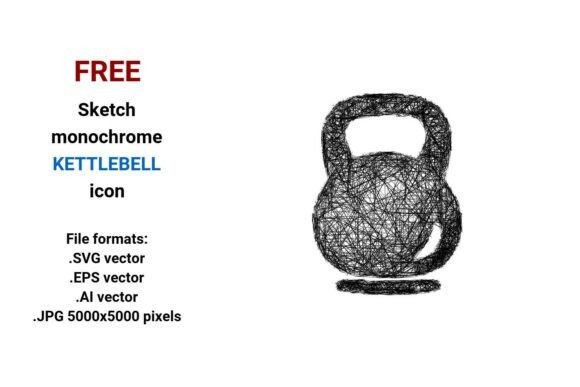 FREE Sketch Kettlebell Icon: A Must-Have Graphic Design Asset for Handmade Creators