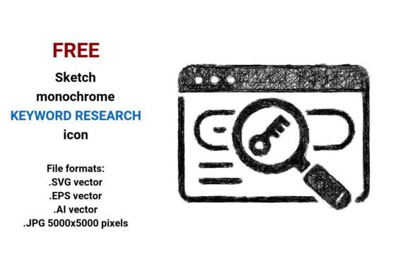 FREE Sketch Keyword Research Icon for Marketing and Branding Projects