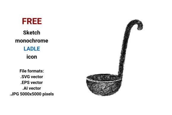 FREE Sketch Ladle Icon: A Versatile Graphic Design Asset for Local Business Branding