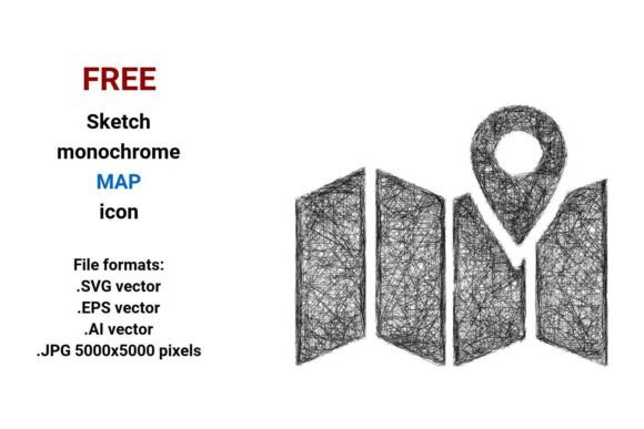 FREE Sketch Map Icon: A Versatile Graphic Design Asset for Local Business Branding