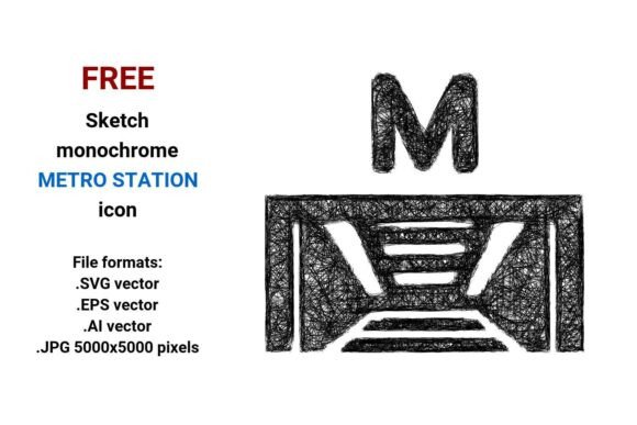 FREE Sketch Metro Station Icon: A Must-Have Graphic Design Asset for Content Creators