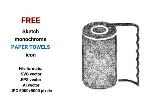 FREE Sketch Paper Towels Icon for Handmade Design Projects