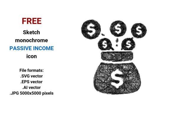 FREE Sketch Passive Income Icon for Graphics and Freebies