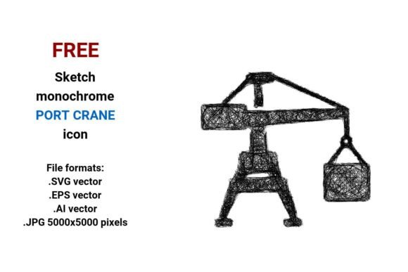 FREE Sketch Port Crane Icon: A Must-Have Graphic Design Asset for Bloggers and Publishers