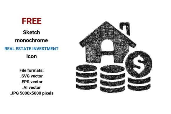 FREE Sketch Real Estate Investment Icon for Handmade and Print Projects
