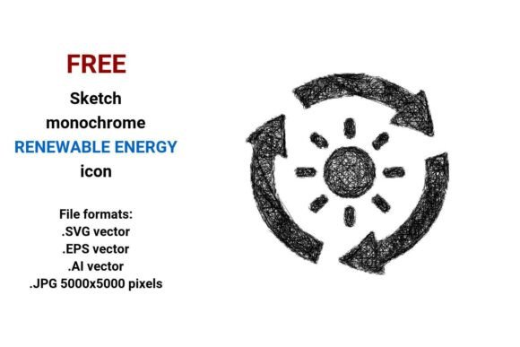 FREE Sketch Renewable Energy Icon Review for Embroidery Projects
