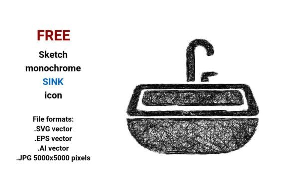 FREE Sketch Sink Icon: A Versatile Graphic Design Asset for Bloggers and Publishers