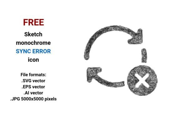 FREE Sketch Sync Error Icon for Embroidery Projects