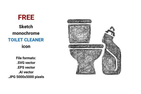 FREE Sketch Toilet Cleaner Icon for Graphics and Freebies