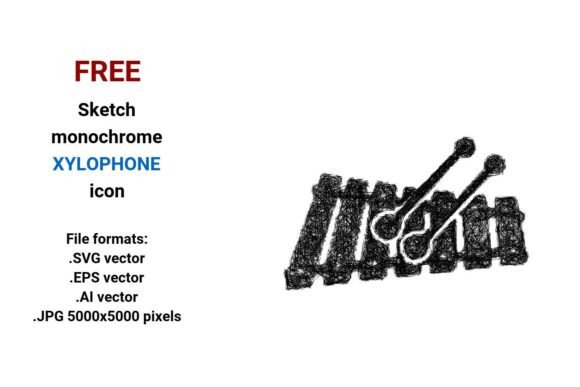 FREE Sketch Xylophone Icon: A Versatile Design Asset for Creative Branding