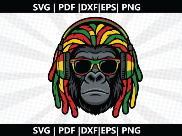 Rasta Gorilla SVG Cricut Cut File for Graphics and Freebies