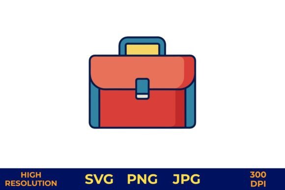 Red Briefcase Vector Design with Solid: A Freebie Graphic for Commercial Use