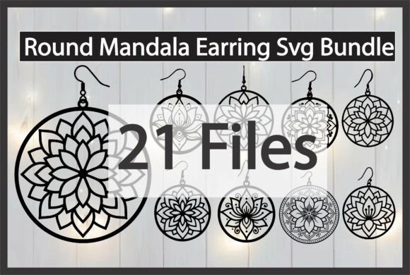 Round Mandala Earring Graphics for Local Business Freebies